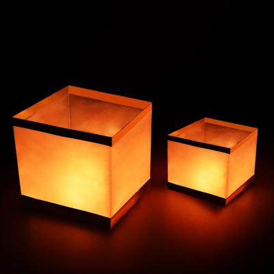 China China Square Water Floating Paper Lantern For Events Decoration for sale