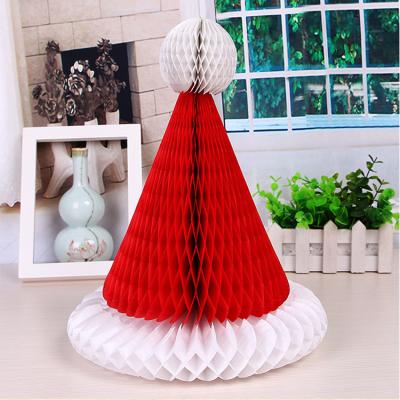 China 28g Paper Christmas Decoration Hat Shape Honeycomb Paper Ball Decoration for sale