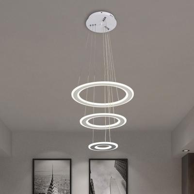 China Modern Circular Modern Acrylic Chandelier Ceiling Lamp Living Room Bedroom Light for sale