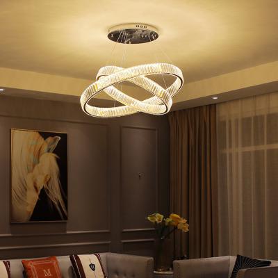 China Modern Crystal Bedroom Living Room Chandelier Pendent Light Circular Lamp 600mm for sale