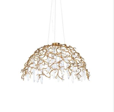 China Modern Luxury Crystal Copper Chandelier Pendent Light For Villa Hotel Restaurant K9 for sale