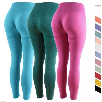 China Antibacterial Fitness Wear Sports Yoga Bra And Leggings Set High Waist Women Peach Butt Seamless Sports Leggings for sale