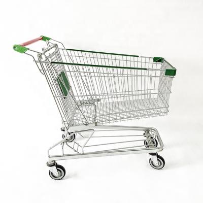 China German Style Double Layer Metal Supermarket Shopping Trolley Cart Set for sale