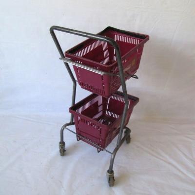 China Customized Convenience Japanese Style Personal Grocery Cart Dual Cart Shopping Trolley for sale