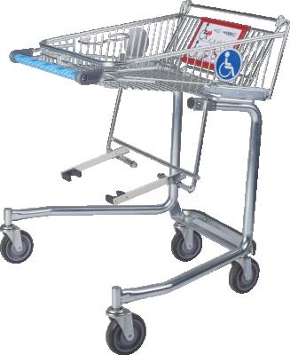 China Customized Shunhong Unfolding Lower Metal Basket Walking Shopping Trolley for sale