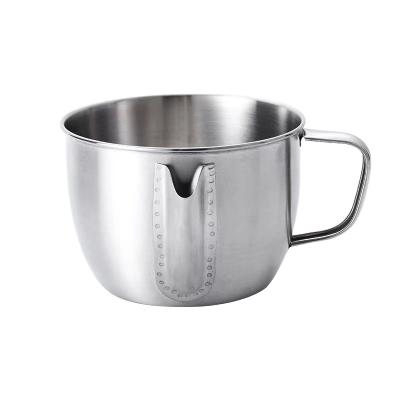 China Hot Selling Sustainable Stainless Steel Oil Separator Soup Pot Kitchen Household Oil And Soup Separator Bowl for sale