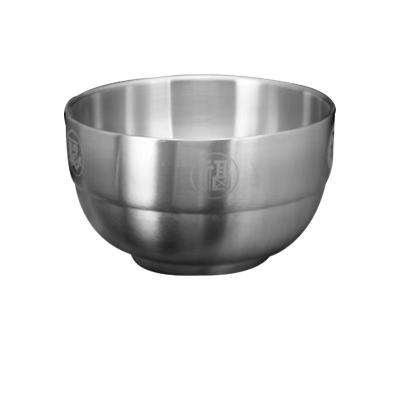 China Sustainable Stainless Steel Bowl Double Layer Baby Bowl Household Adult Thickened Soup Bowl for sale