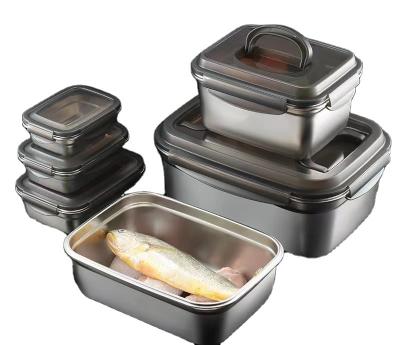 China Freshness Preservation Stainless Steel Food Storage Box Camping Storage Box Household Food Container for sale