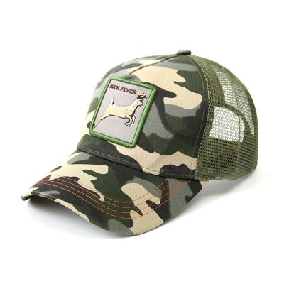 China High quality unisex customized COMMON logo promotion fashion women and men cotton camouflage trucker hat with embroidered logo for sale