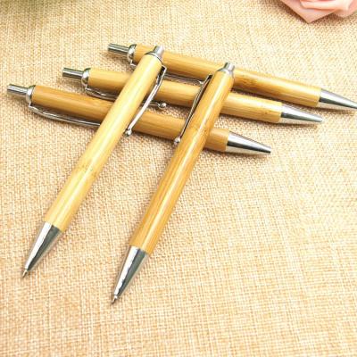 China office & School Pen Customized Logo Retractable Environmental Medium Point Novelty Smooth Overflowing Unique Wooden Ball Pen for sale