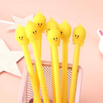 China Customized Customized Cute Yellow Cute Duck Black Ink Novelty Creative Logo Normal Gel Pen For Office School Children Gift Stationery Supplies for sale