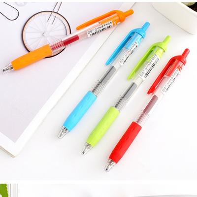 China Customized Normal Logo Bullet Candy Colors Smooth Gel Overflowing Quick Dry Retractable Pen Good For School And Office Work for sale