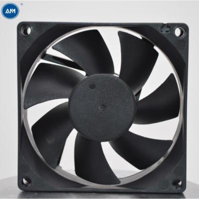 China Global Hot Selling 12V 24V High Performance Plastic Fan AM8025 80x80x25mm Powerful DC Fan Wide Voltage for sale