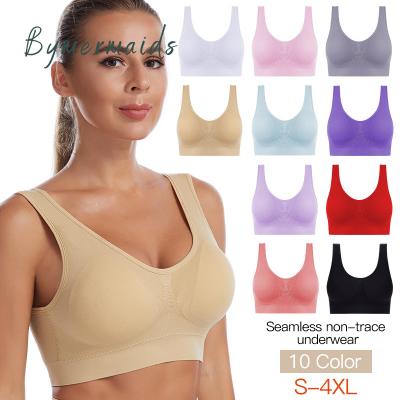 China Bymermaids QUICK DRY plus size seamless sports bra running backless sexy full push up breathable bra underwear lingerie fitness yoga S-4XL for sale