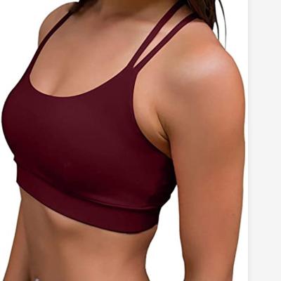 China Wholesale Breathable Fitness Wear Cross Back Padded Bra Running Sexy Gym Yoga Bra Workout Vest Active Sports Bras For Women for sale