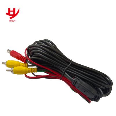 China High Quality Car Copper Plated Material Reversing Video Camera Power Supply Cable Male And Female Plugs 6 Meters for sale