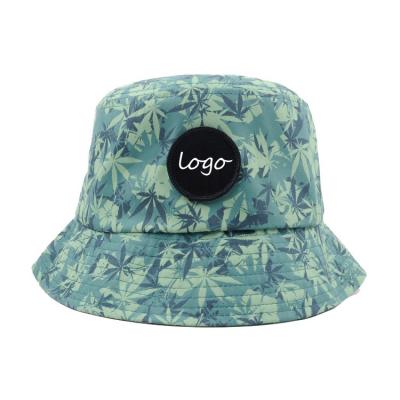 China 100% Custom Embroidery Striped Cotton Patch Striped Logo Fishing Hat Custom Bucket Hat for sale