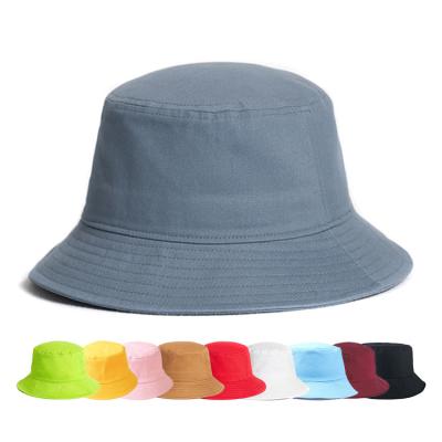 China MOQ Wholesale Bottom Barred Customized Bucket Simple Multi Logo Outdoor Leisure Color Cotton Women Summer Fishing Empty Bucket Hat for sale