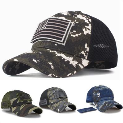 China Wholesale Customized JOINT Patch Logo Camouflage Flag Embroidered Army Men Camouflage Trucker Hat for sale