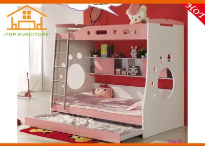 China 2016 modern cheap wholesale discount mdf pink bunk beds Teenage kids children bedroom furniture stores for sale