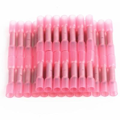 China 100pcs 22 - 18 Gauge Copper Tube Heat Shrink Butt Motor Wire Crimp Connectors Red Terminals for sale