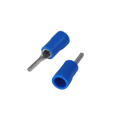 China Copper/PVC/Brass 100 PCS Blue Insulated Pin 16 - 14 A.W.G. PTV 2 - 13 Shaped Terminals Electronic Connector for sale