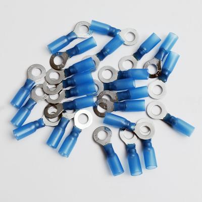 China 100 PCS 16-14 Heat Shrink Wire Copper Connector Insulated Ring Eye Crimp Terminal for sale