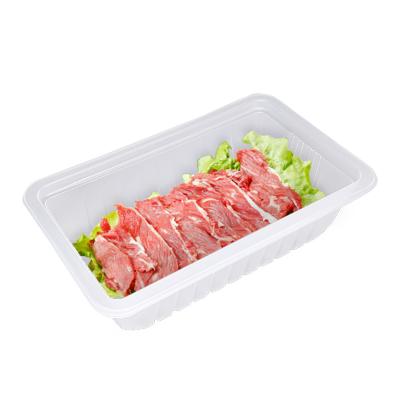 China Recyclable Plastic Food Packing Boxes Blister Disposable Plastic Tray Meat Tray for sale