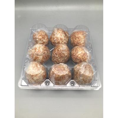 China Who respects the environment; Protective Stability 9 Holes Disposable Plastic Box With Lid Plastic Egg Tray for sale