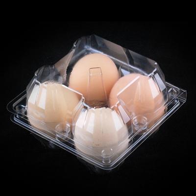 China High Quality Food PET Plastic Egg Tray Plastic Packaging Clamshell Box 4 Grid Pack Clear Egg Blister Box for sale