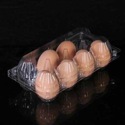 China Agriculture Wholesale 8 Holes Lean Egg Blister Packing Tray PET Customized Plastic Egg Tray for sale