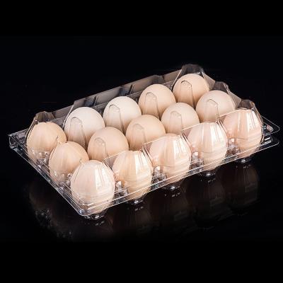 China Customized Clear Plastic 15 Holes Agriculture Chicken Egg Packing Tray Blister Egg Tray Eco-friendly for sale