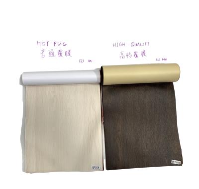 China Decorationg Embossed PVC Polyester Coated Wood PET Film PVC Film For Stainless Steel Print Galvanized Steel for sale