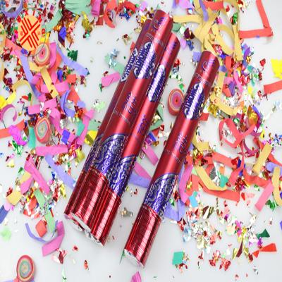 China Wedding compressed /holiday party decoration 60cm 80cm 100cm air to compare party confetti spray confetti party snap iron bottle for sale