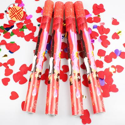 China Wedding /holiday party decoration party popper factory show 60cm new product high quality party popper with Red Rose Petal for wedding for sale