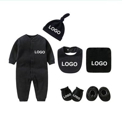 China Supply Factory Customized Breathable Newborn Cotton Simple Set 6 Piece Baby Pajamas Rompers Baby Sleepwear Dress Sets for sale