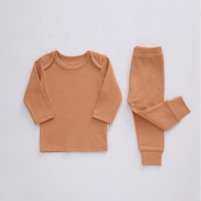 China Breathable Custom Single Long Sleeves And Pants Spring Baby Clothes 2 Piece Set Newborn Baby Fall Pajamas for sale