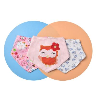 China Factory Wholesale Washable Custom Durable Quality Infant Triangle Burp Cloths Cotton Bandana Toddler Baby Bibs Newborn Set for sale