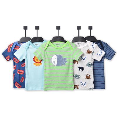 China Breathable Redkite 5 PCS Pack Newborn Baby Clothes Ribbed Cotton T-shirt Summer Newborn Baby Infant T-shirts for sale