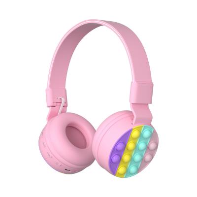 China Earphone Rainbow Push Bubble Headphone Silicone Bubbles Earphone Wiggle Stress Toy Wireless Fidget Headphone Auriculares for sale