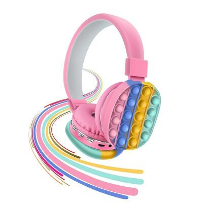 China New Rainbow Earphone Cute Portable Wireless Headsets BT Stereo Gift Music Pops Earphone Busy Person Earbuds for sale