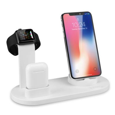 China 4 In 1 Wireless Charger 2020 New Products 4 In 1 Cell Phone Dock Fast Wireless Charger Stand 10W Qi Wireless Charging Station For Airpods For Apple Watch for sale