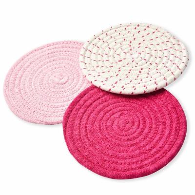 China Sustainable Hot Sale Natural Environmental Popular Woven Dining Table Mat Material 7in Cotton Pot Place Mats Place Mat Pot Holder for sale