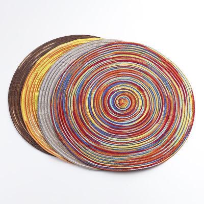 China Sustainable Round Rustic Woven Place Mats Farmhouse Boho Place Mats Place Mats For Party And Wedding Dining Table Mat for sale