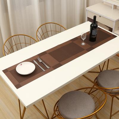 China Restaurant pvc table runner table runner table mat viable washable popular teslin woven place mat for sale