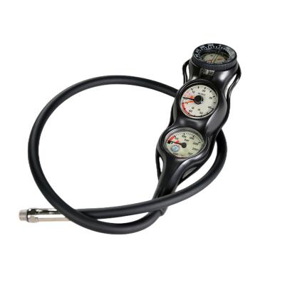 China 70m Depth Spg Scuba High Pressure Gauge Lightweight Black Color for sale