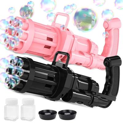 China Electric Bubble Blowing Toy Outdoor 8 Holes Electric Bubble Launcher Machine Automatic Bubble Blowing Gun For Kids Girl Gifts for sale