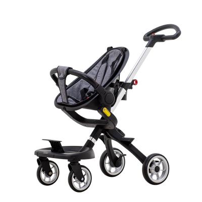 China Mini Luxury Tricycle Baby Stroller 4 Wheel Portable Folding Baby Walker Easy Folding Comfortable Trolley 2 in 1 for sale