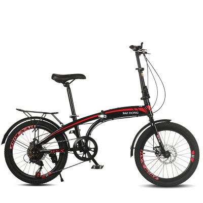 China Folding Bicyles Factory Supply 20 Inch Single Speed ​​6 Speed ​​Double Disc Brake Folding Mountain Bike Bicycle for sale