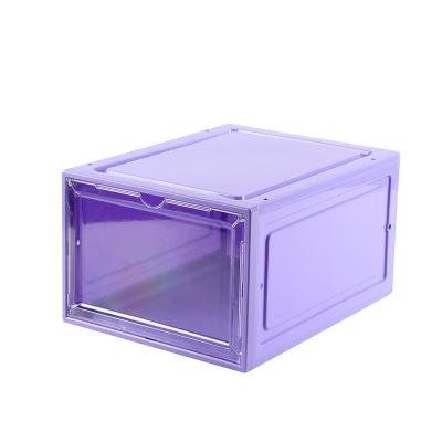 China Front Shoe Box Color Dustproof Household Single Viable Acrylic Plastic Drop Shoes Stackable Sneaker Box Sneaker Box for sale